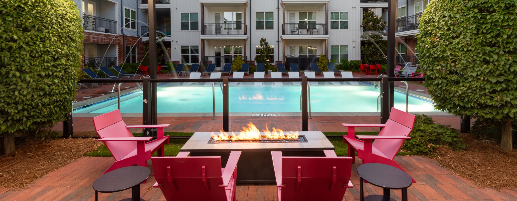 Broadstone Junction apartments outdoor fire pit